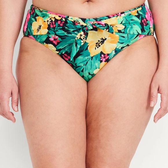 NWT OLD NAVY High-Waisted French-Cut Puckered Bikini Swim BottomsTropical Floral - Picture 7 of 9